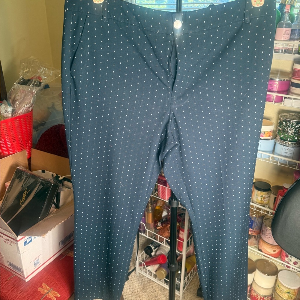 Tommy Hilfiger Navy Patterned Pants